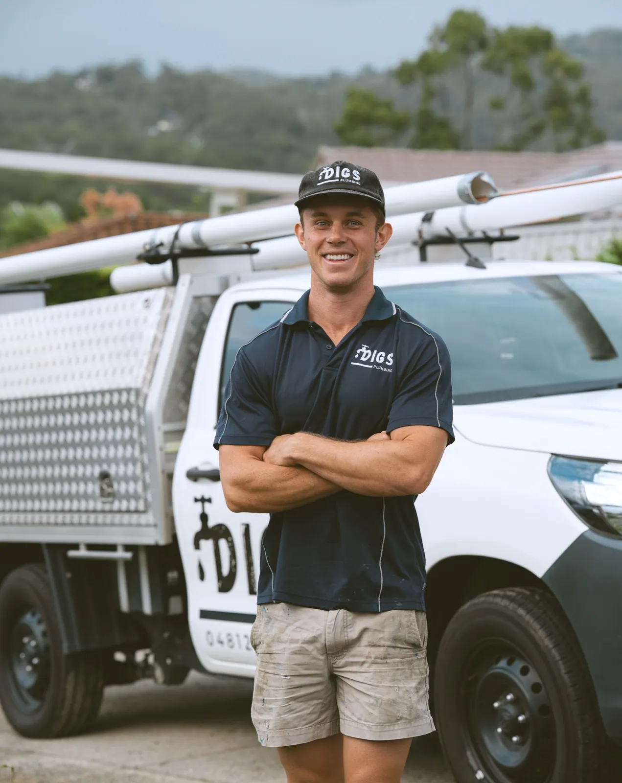 Max and the Digs Plumbing team on a Gold Coast job